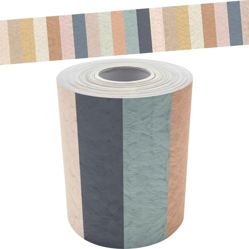Woven Better Than Paper® Bulletin Board Roll & Everyone is Welcome Stripes Straight Rolled Border Trim (TCR8909)