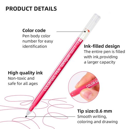 Yolaka Gel Pens with Fine Point 0.6mm, 162 Colors Drawing Pencils for Adult Coloring Books Smooth Writing Pen Set for Journaling, Landscapes, Lettering
