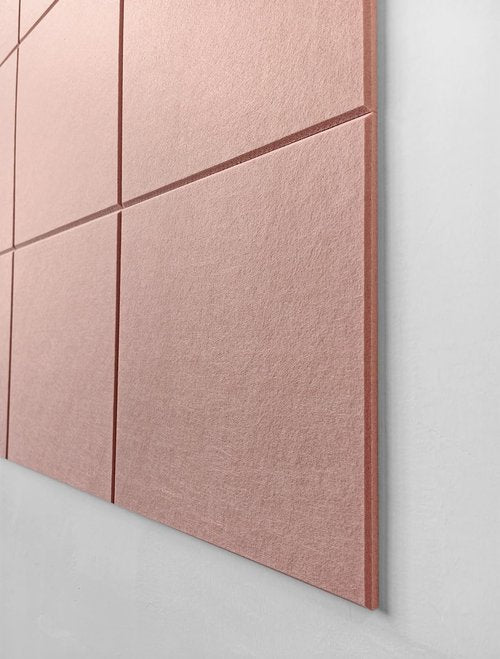 Large Cork Board Alternative - 12-Pack Felt Wall Tiles with Safe Removable Adhesive Tabs, Cork Wall Tiles Bulletin Board Home Office Essentials - Pink