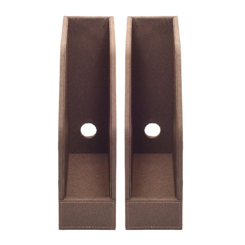 MobileVision Executive Brown Cloth Fabric Vertical File Holders - 2 Piece Combo