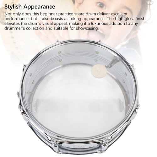 Snare Drum Transparent Shoulder Strap Marching Drum Beginner Practice Snare Drum for Performance