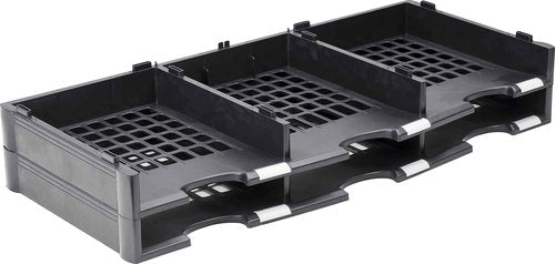 Storex 6-Compartment Literature Organizer Add-on Unit, 31.38 x 14.13 x 5.63 Inches, Black (61417U01C)