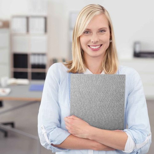 Eersida 4 Pack 3 Ring Binder 1 Inch Round Ring Binder Organizer with Linen Cover Holds 8.5" x 11" Paper Gray Linen Fabric for Schools, Offices and Homes