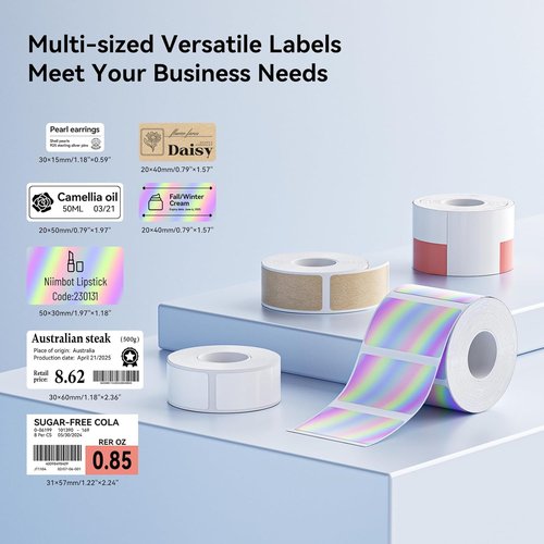 NIIMBOT M2 Bluetooth Label Maker - 2-Inch Thermal Transfer with Hologram Tape | Ideal for Office & Home Use