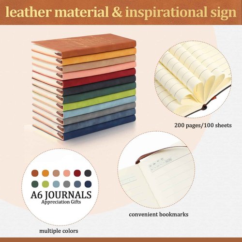 Ctosree 24 Pack Thank You Gifts A6 Leather Journal Bulk May You Be Proud of The Work Sign Appreciation Employee Gifts Notebook Small Notepad Inspirational Gift for Christmas Coworker Office