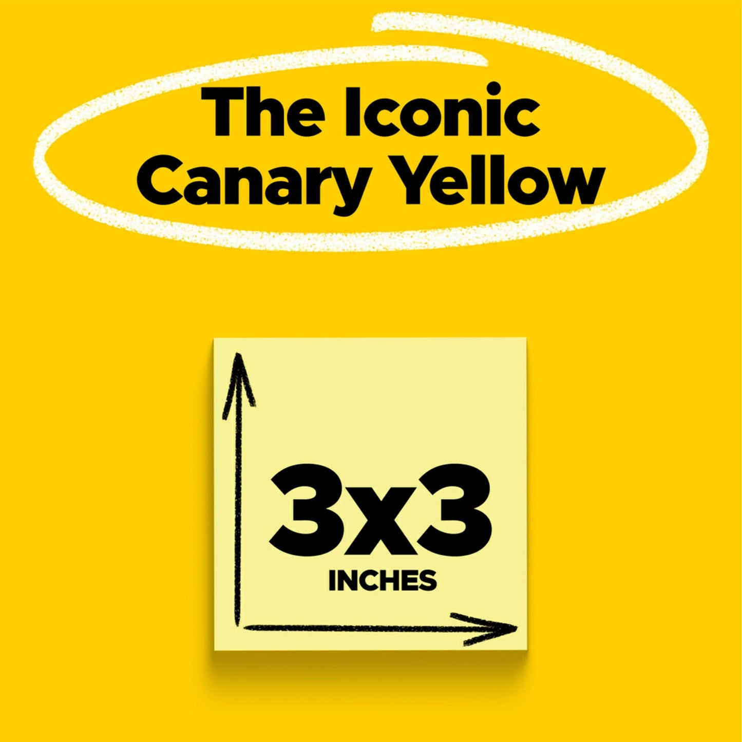 Post-it 100% Recycled Paper Super Sticky Notes, Canary Yellow, 3 in. x 3 in., 5 Sticky Note Pads, 70 Sheets per Pad, Back to School Supplies and Office Products