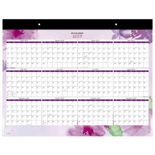 AT-A-GLANCE® Beautiful Day 2026 Monthly Desk Pad Calendar, Standard, 21 3/4" x 17"