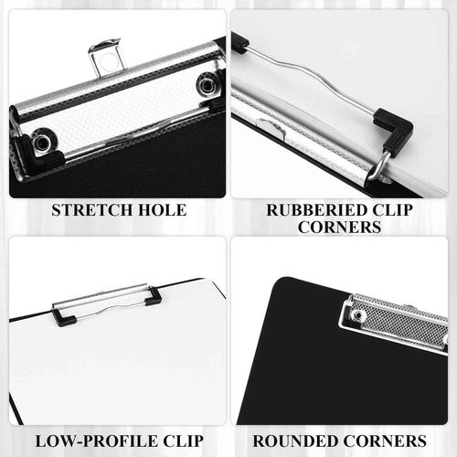 MIVIDE 30 Pack Black Clipboards, Black Plastic Clipboards Bulk, Plastic Office Clipboard 12 x 8.7 Inch Size Clipboard for Classroom, Teacher, Home, Office Supply