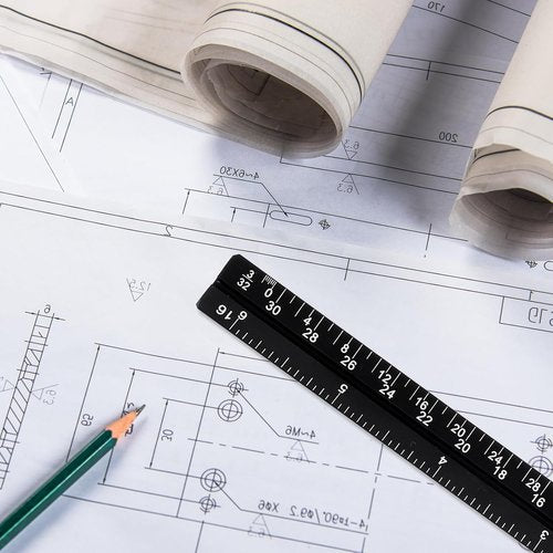 Prasacco 6-Inch Architectural Scale Ruler - Durable Aluminum Mini Ruler for Architects & Artists