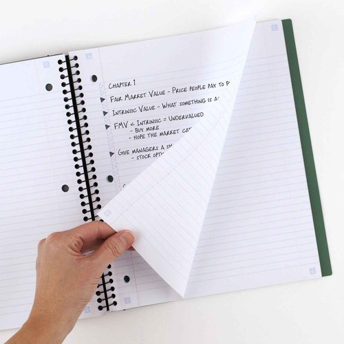 Five Star Flex Refillable Notebook + Study App, 1 Inch Binder with Customizable Cover, College Ruled Notebook and 3 Ring Binder, Hybrid NoteBinder, 200 Sheet Capacity, Green (29326AQ8) (Pack of 4)