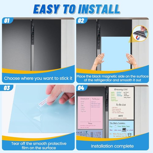 Magnetic White Board by [Brand Name] - Reusable Dry Erase Board with 4 Markers & Towel | 8.5 x 14 Inch