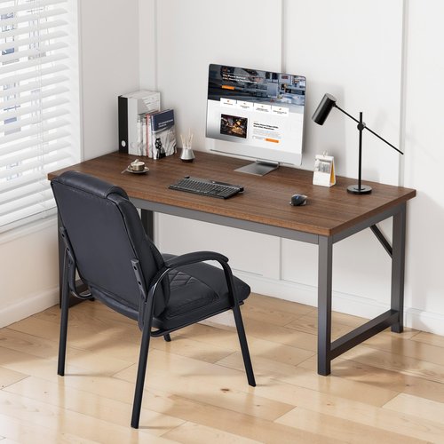 VECELO PU Waiting Room Chairs Set of 2 Stationary Side, Padded Arms, Comfortable Seat, Sturdy Frame for Office Guest, Conference, Reception, Lobby Area, Meeting, Breakroom, Black