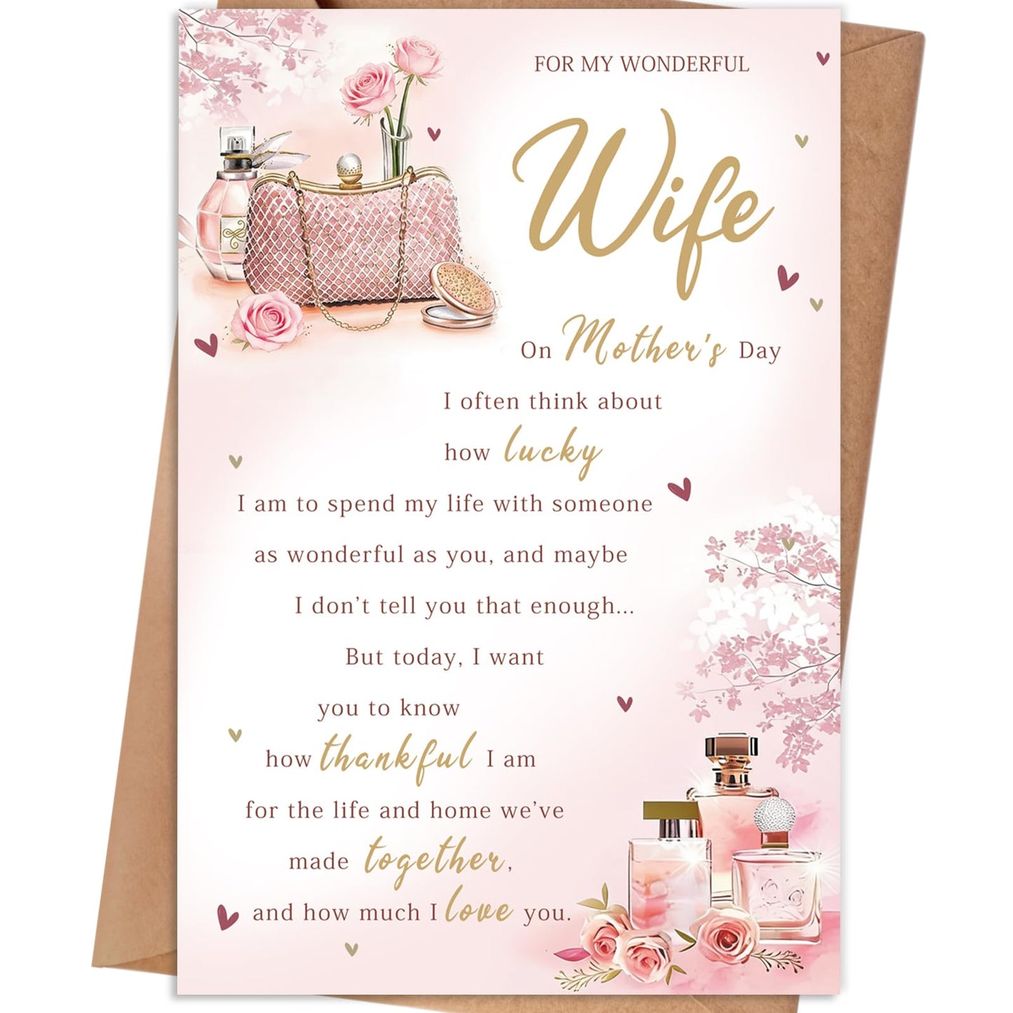 gerdiny Mother's Day Card Gifts for Wife, Mothers Day Gifts from Husband, Wife Mothers Day Card