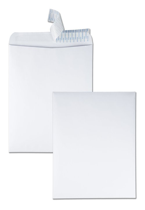 Quality Park 12 x 15-1/2 Catalog Mailing Envelopes, Redi-Strip Self Seal Closure, 28 lb White Wove Paper, 100 per Box (QUA44082)