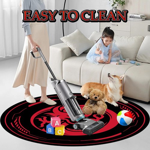 Raoot Chair Mat for Hardwood Floor Gaming Chair Mat 47 Inch Round Floor Mats for Gaming Room Home Office