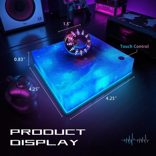 Poojaed Magnetic Levitating UFO Lamp, Floating 360°Rotating RGB Galaxy Light Display, Cool Gadgets Desk Decor for Office Home Esports Room, Amazing Gift for Men Girls and Kids