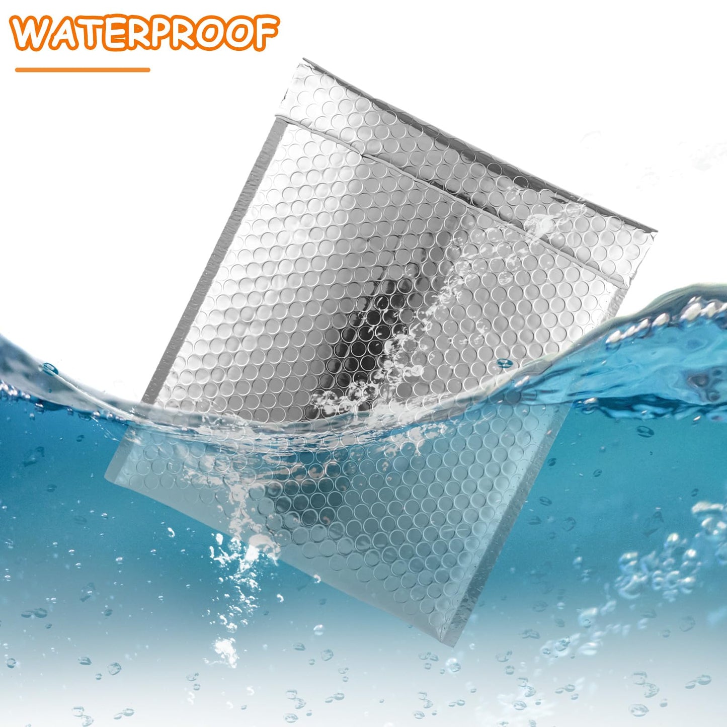 MUXHEL 25Pcs Thermal Bubble Mailer 9.5" x 11", Waterproof Metallic Foil Mailing Envelopes, Self-adhesive Insulated Shipping Bags for Perishable food, Cosmetics, Pharmaceuticals