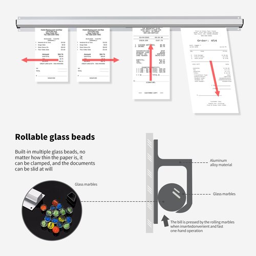 CjgyzTicket Holder for Restaurant, 36/48/60 inches, Restaurant Order Holder，Durable and Easy to use, Suitable for Commercial Kitchens, cafes, Fast-Food(36 Inch, 2 Pcs) (36 Inch)