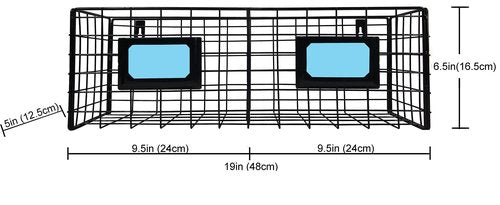 2-Slot Home Office Desk Organizer - Wall Mount Magazine Holder - Metal Mail Basket - Black
