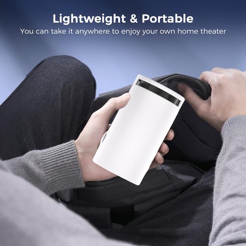 Portable 4K Mini Projector with WiFi and Wireless Bluetooth, Smart Proyector with Android 11, Projector with apps built in, 270° Rotatable, Auto Keystone,35"-130" Screen,Projector 4K Ultra HD