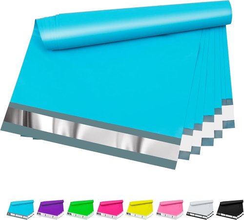 Poly Mailers | 10x13 Inch Blue Plastic Mailing Envelopes - Waterproof, Tear-Resistant, 100 Pcs