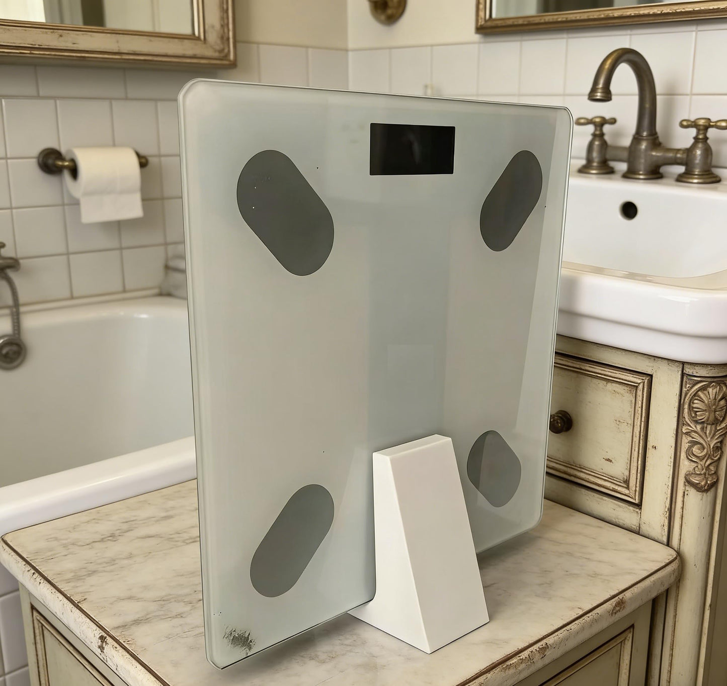 Scale Holder Scale Storage Bracket, Space-Saving Organizer for Bathroom, Fits Most Standard Weight Scales, Easy to Install, Sturdy Organizer Rack, Keep Your Home Tidy