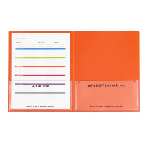 C-Line Classroom Connector School-to-Home Folders, Orange, 25 per Box (32002)