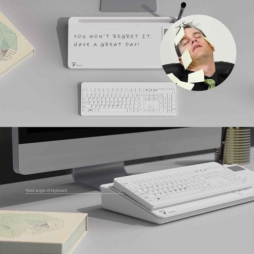 Desktop White Board Glass with Calculator＆ Small Desktop Dry-Erase Pad Glass whiteboard