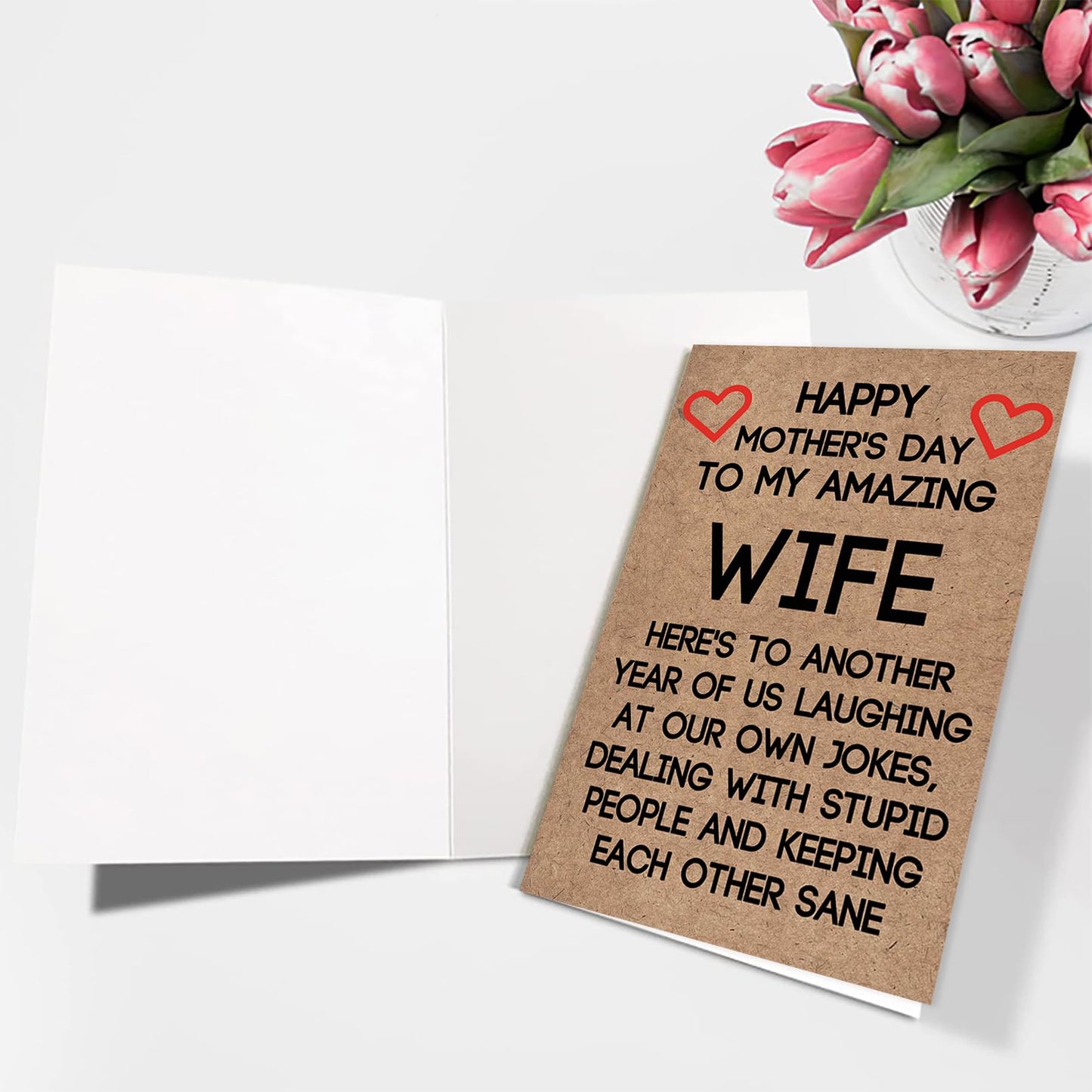 Ziwenhu Rude Wife Mother's Day Card from Husband, Funny Mothers Day Gifts Idea for Wife,Humor Mother's Day Card for Women,Unique Gifts for Mothers Day