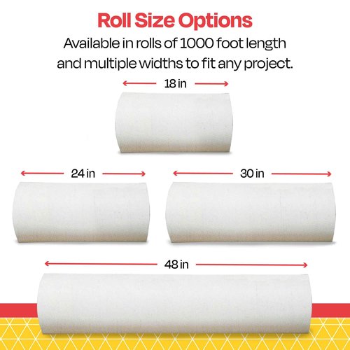 School Smart Butcher Kraft Paper Roll, 40 lb, 18 Inches x 1000 Feet, White