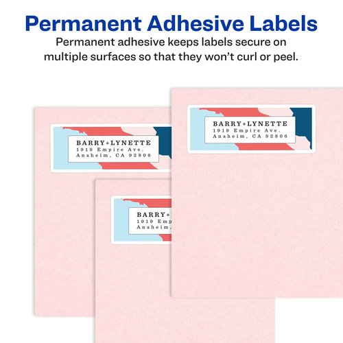 Avery Shipping Labels with Sure Feed, Print-to-the-Edge, 2" x 3-3/4", 5 Packs (6873)