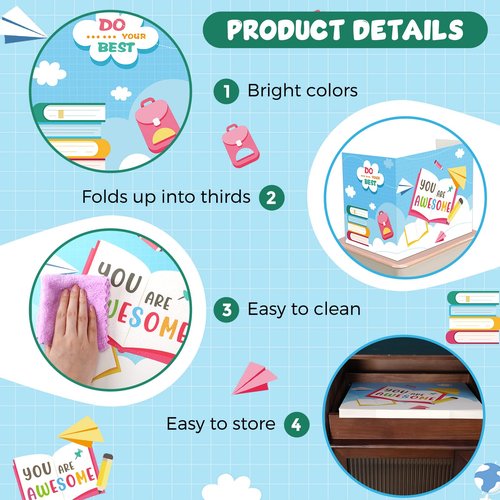 36 Pcs Desk Dividers Privacy Boards for Student Classroom Privacy Folders for Student Desks Study Carrels Reduces Distractions for School Tests, 15.76 x 13.3 x 11.8 inches(You are Awesome)