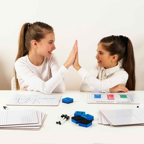 25 Pack Double-Sided Dry Erase Graph Lap Boards - 12''x9'', Class Set of Individual Classroom Whiteboards for Students, XY Axis Graphing Lap Board, Math Teacher Supplies for Classroom - Simply Magic