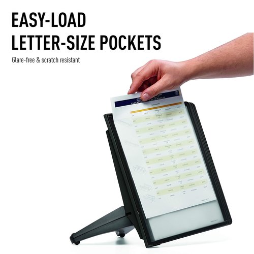 Durable Desktop Reference System with 5 Double-Sided Panels - Letter-Size 8.5" x 11" Inches - Black SHERPA SOHO Design - Desk Reference Organizer