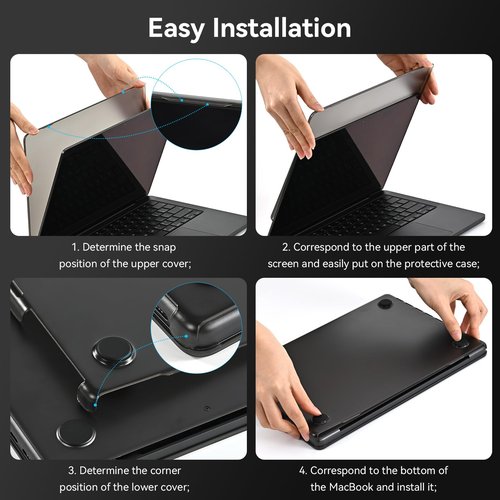 BlueSwan Matte Case for MacBook Pro 14 2025 2024-2021 M4 M3 M2 M1 Pro/Max, Compatible A3401 A3112 A2992 A2918 A2779 A2442, Hard Shell Protective Cover, Space Black Clear