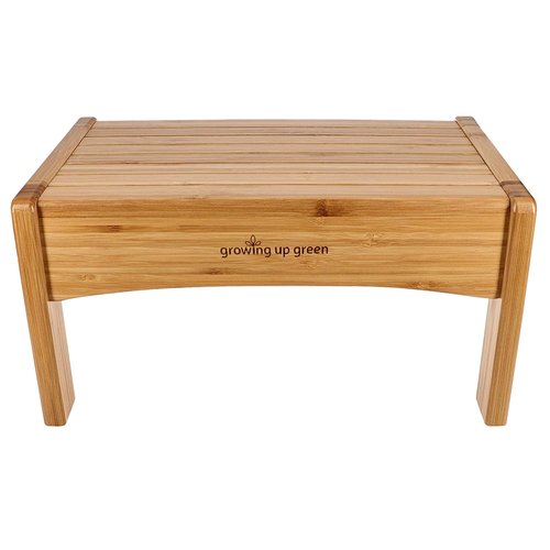 Growing Up Green Bamboo Kids Step Stool - Non-Slip Potty Training Aid for Bathroom & Kitchen