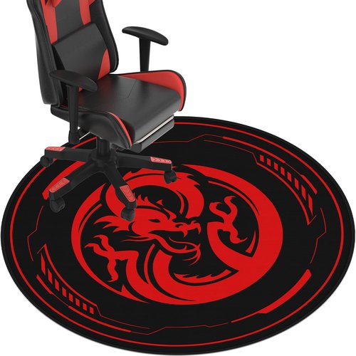 MSKGTML Gaming Chair Mat for Low - Pile Carpets and Hardwood Floors, 47 - inch Round Floor Mat, Suitable for Rolling Chairs in Game Rooms, Bedrooms, Living Rooms and Offices
