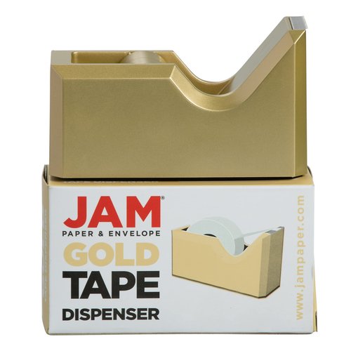 JAM PAPER Colorful Desk Tape Dispensers - Gold - Sold Individually