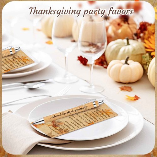 Epakh 50 Sets Thanksgiving Gifts Bulk, Fall Pens with Greeting Cards, Fall Party Favors for Adults, Friendsgiving Party Favors, Thanksgiving Gifts for Coworker, Teacher, Employee, Office (Retro)