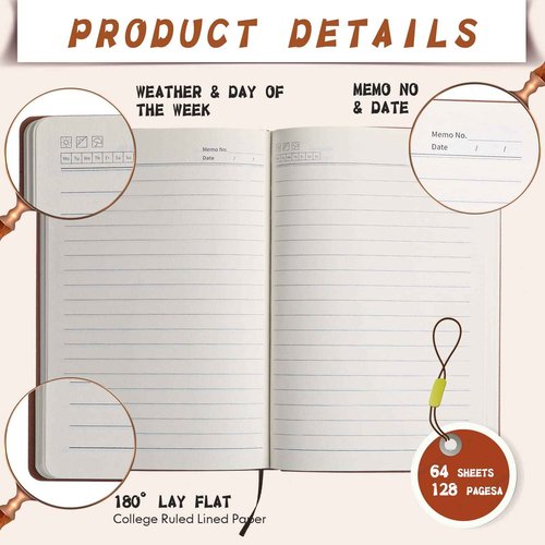 PerKoop 24 Pcs A5 PU Leather Journals Soft PU Leather Cover Ruled Writing Notebook Lined Journal Notebook for Office School Business Writing 128 Pages, 8.1'' x 5.6'' (Morandi Color)