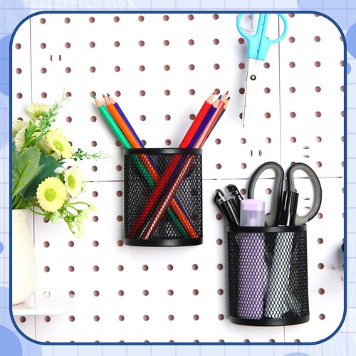 12 Pcs Black Magnetic Pen Pencil Holder with 3 Magnets Magnetic Marker Holder Storage Locker Accessories Desk Supplies for Pens, Pencils, Brushes for Home School Office, Black