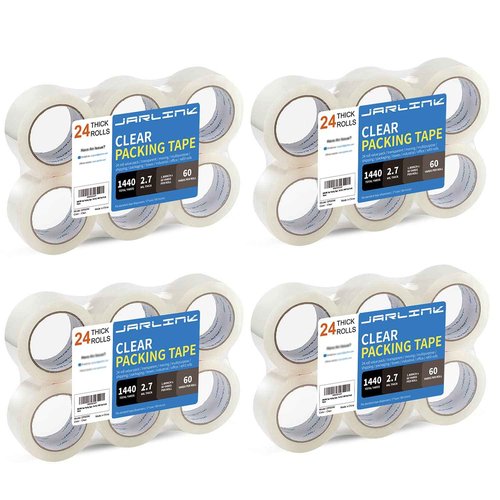 JARLINK Clear Packing Tape (24 Rolls), Heavy Duty Packaging Tape for Shipping Packaging Moving Sealing, 2.7mil Thick, 1.88 inches Wide, 60 Yards Per Roll, 1440 Total Yards