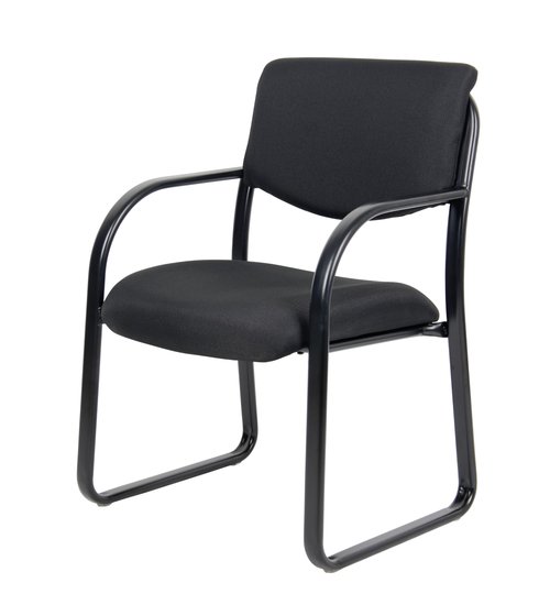 Boss Office Products Fabric Guest Chair in Black 22.5D x 21W x 33H in