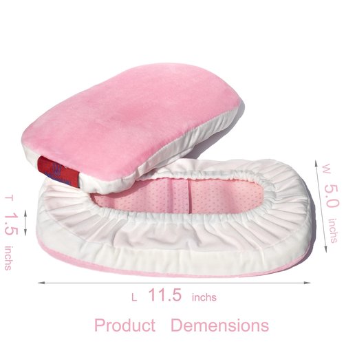 AMGAMING Ergonomic Office Chair Armrest Pads Extra Soft Elbow Support Cushions for Office, Gaming, Desk Chairs, Set of 2 Pink (11" Large Size, Washable Cover)‌