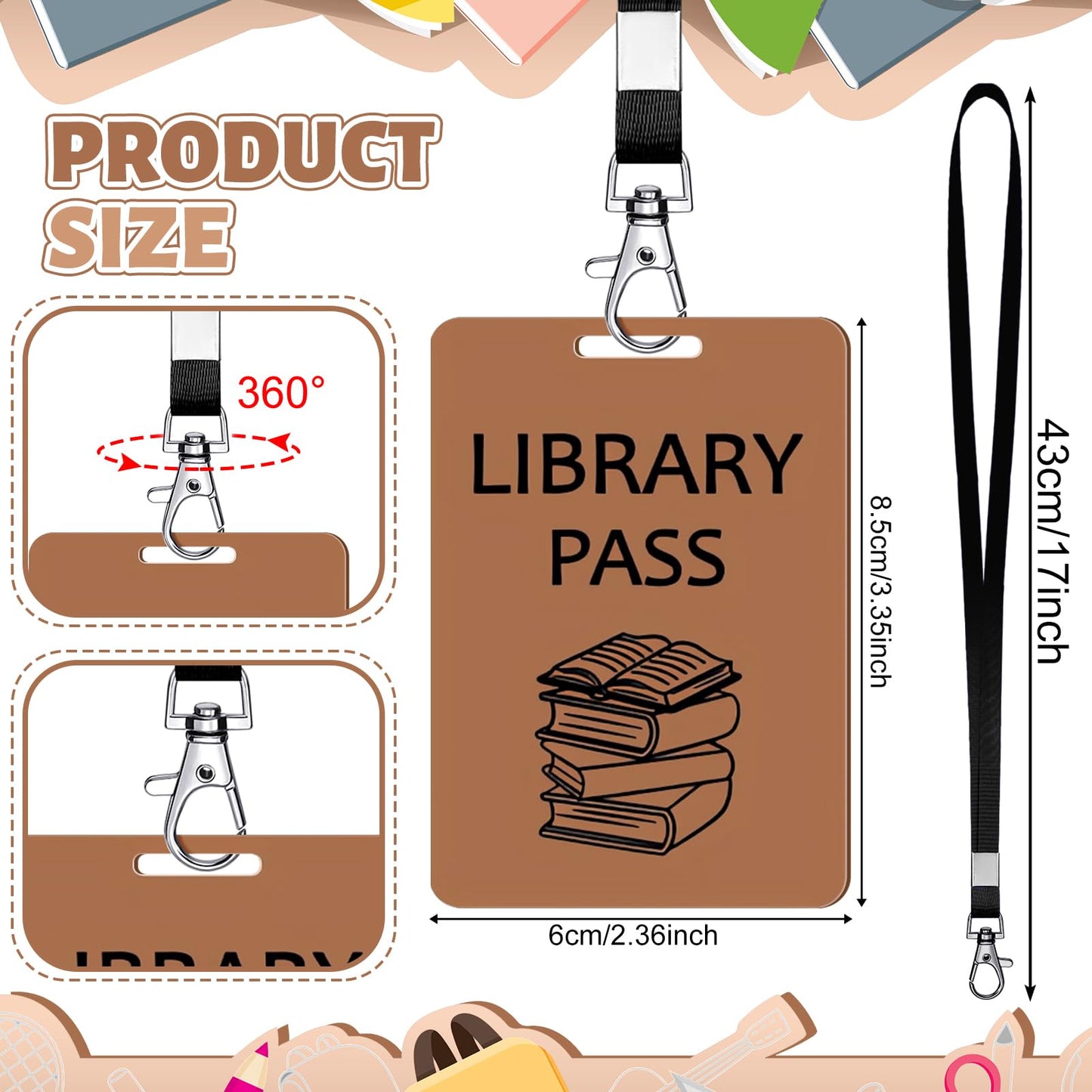 Sabary 6 Sets Hall Pass Lanyards and School Passes Set Unbreakable Wooden Bathroom Passes for Classrooms Hall, Restroom, Library, Office and Nurse School Teacher Supplies Gift(Skin Color)