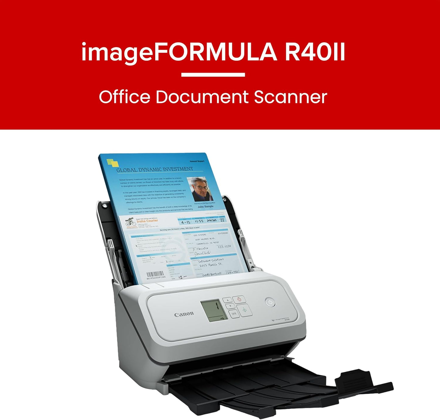 Canon imageFORMULA R40II - High-Speed Office Document Scanner | Compact & Efficient Design