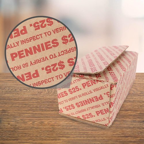 Rolled Penny Transport Box - 25 Capacity for Easy Coin Storage | Box of 50