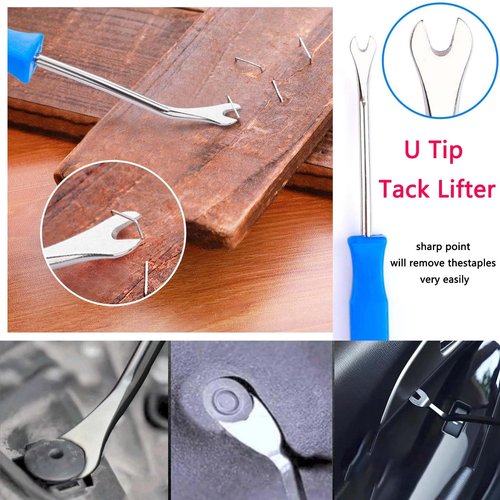 Construction and Upholstery Staple Remover Tack Puller Nail Remover Tool Set Nail Puller Plier, Staple Puller, Tack Lifter, Fastener Remover, for Furniture Floor Wall Wooden Case Car Photo Frame