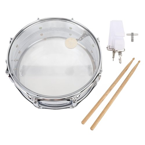 Snare Drum Transparent Shoulder Strap Marching Drum Beginner Practice Snare Drum for Performance