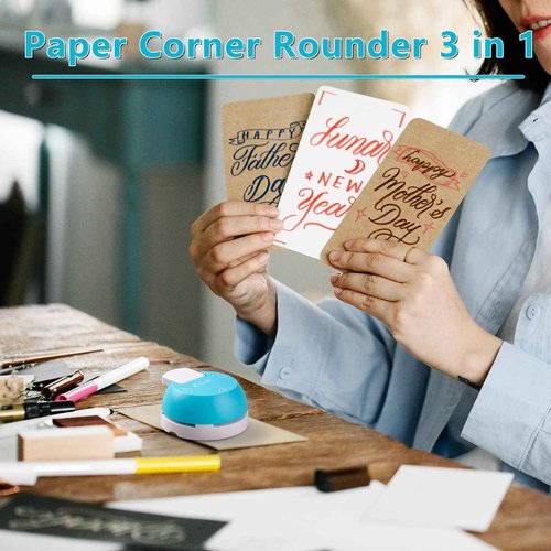 Ecraft 12" Guillotine Paper Cutter & Paper Corner Rounder Punch 3 in 1 (R4mm, R7mm, R10mm)